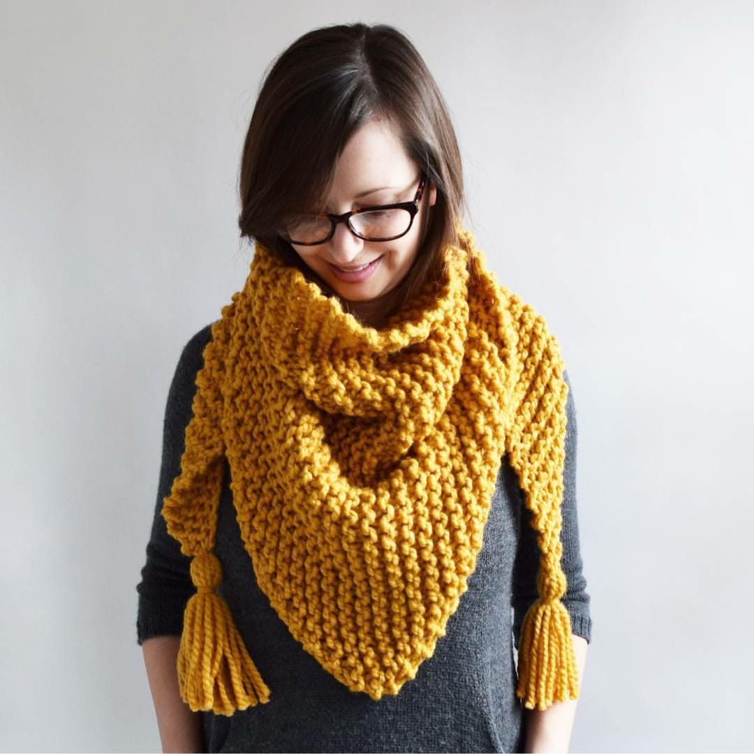 Triangle Tassel Scarf Kit - Knifty Knittings