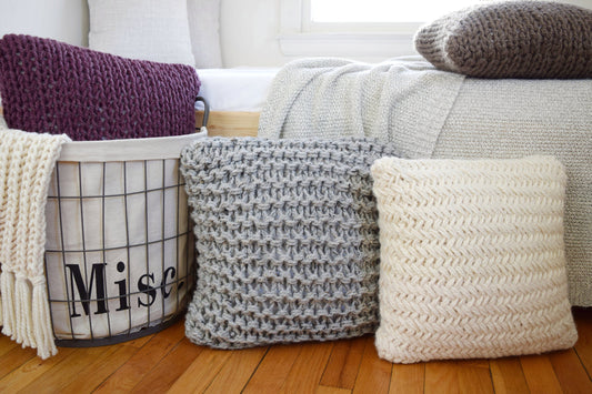 Chunky Throw Pillow SetKnifty Knittings