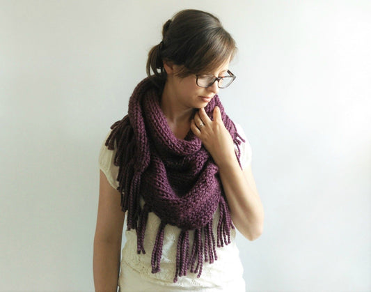 Chunky Triangle Shawl Knifty Knittings