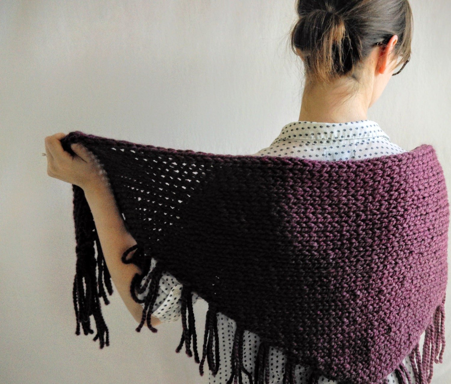 Chunky Triangle Shawl Knifty Knittings