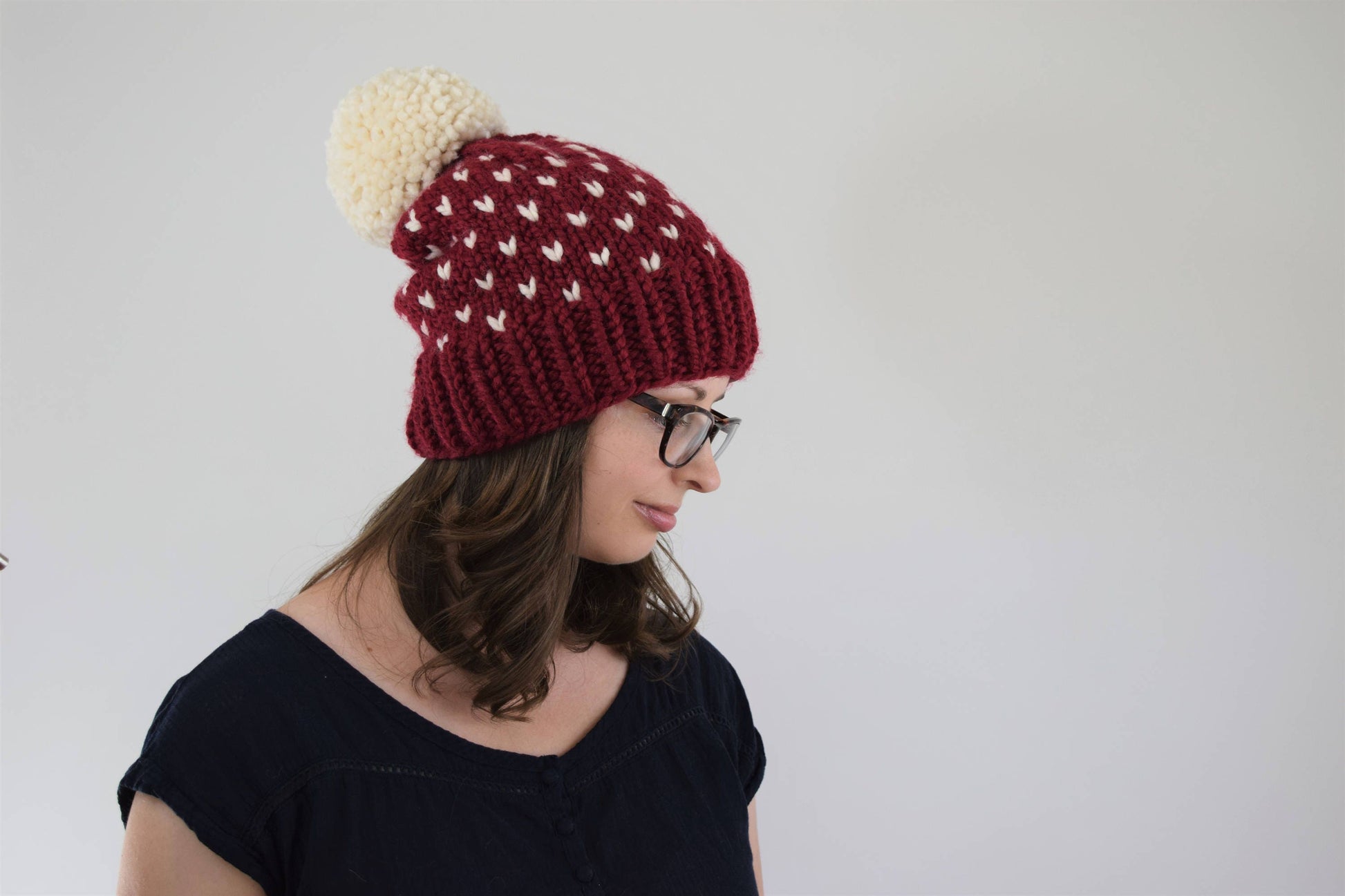 Little Hearts Beanie Knifty Knittings
