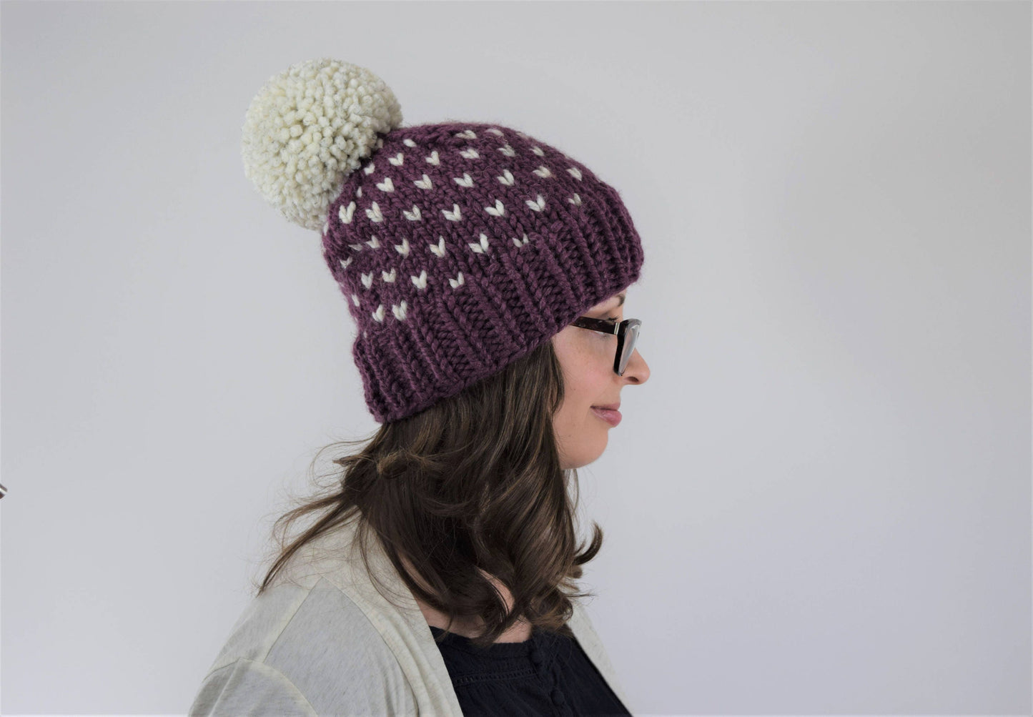 Little Hearts Beanie Knifty Knittings