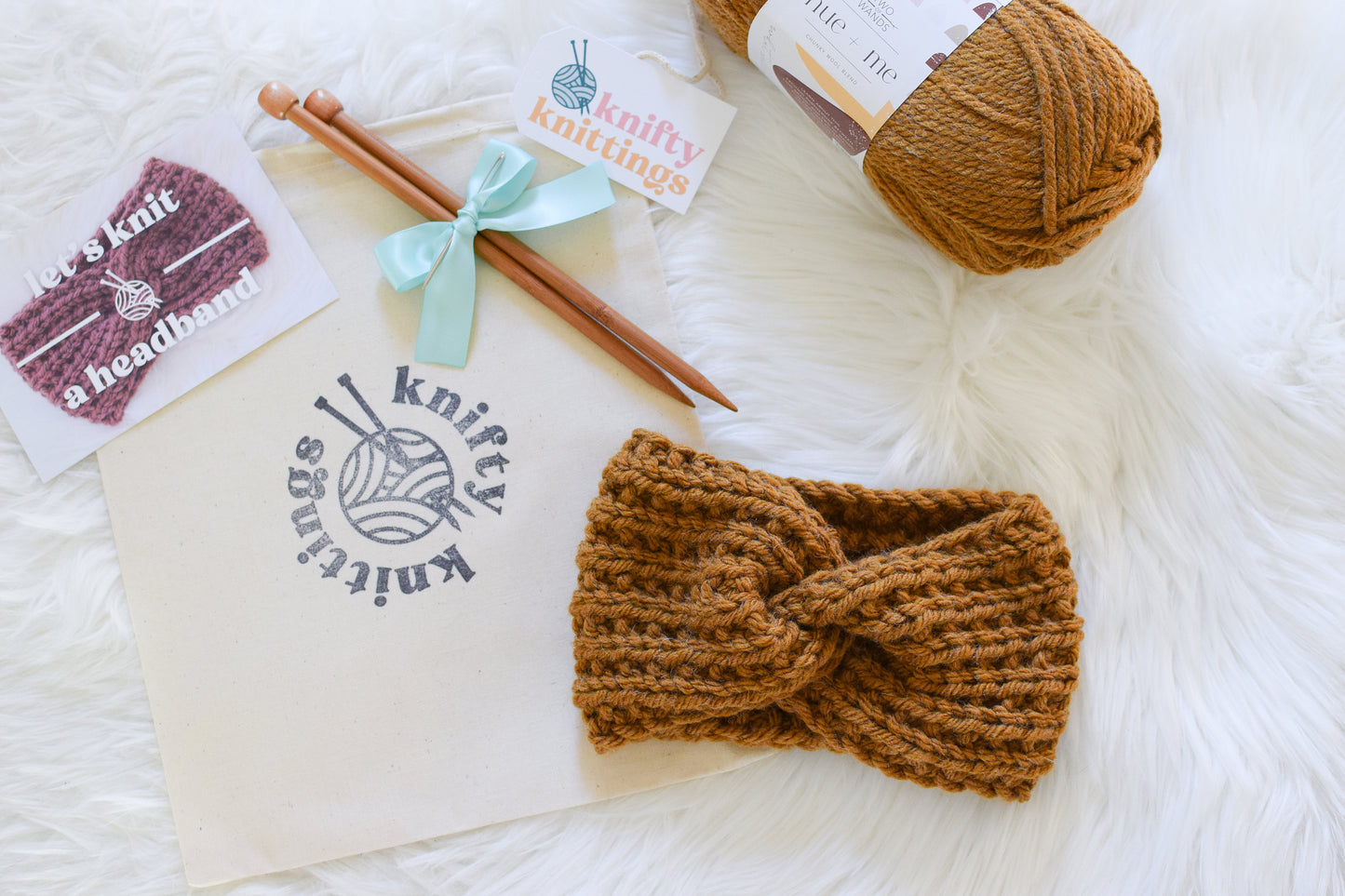 Beginner Knitting Kit // Headband Knitting Kit // Earwarmer Knitting Kit // Knit Kit // Learn To Knit Kit // DIY Gift Ideas