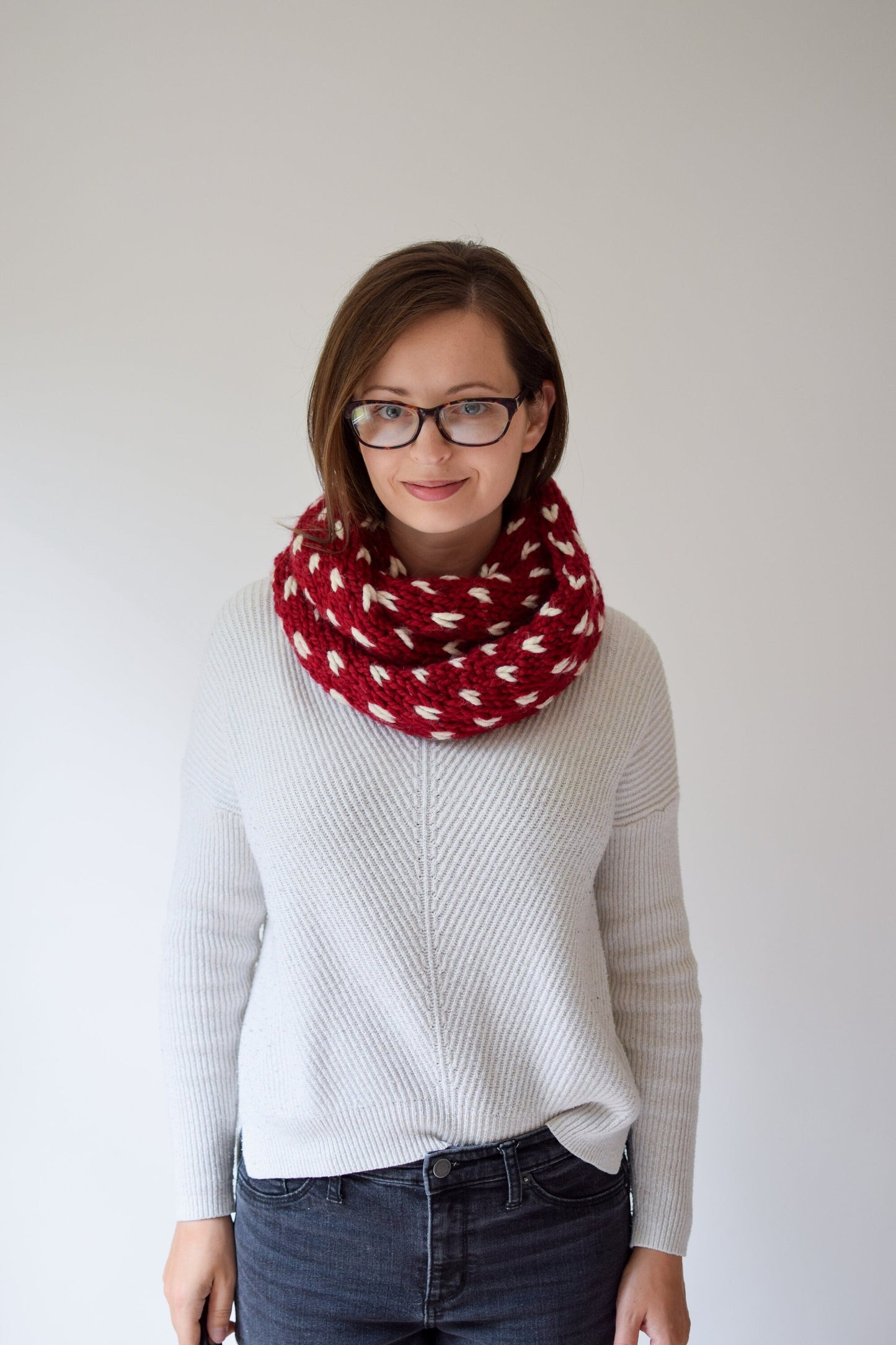 Little Hearts Infinity Scarf Knifty Knittings