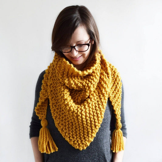 Triangle Tassel ScarfKnifty Knittings