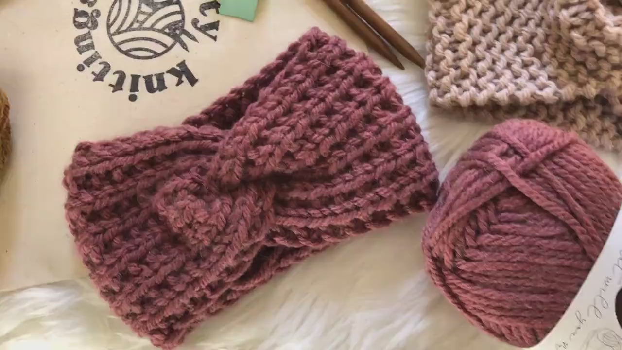Beginner Knitting Kit // Headband Knitting Kit // Earwarmer Knitting Kit // Knit Kit // Learn To Knit Kit // DIY Gift Ideas