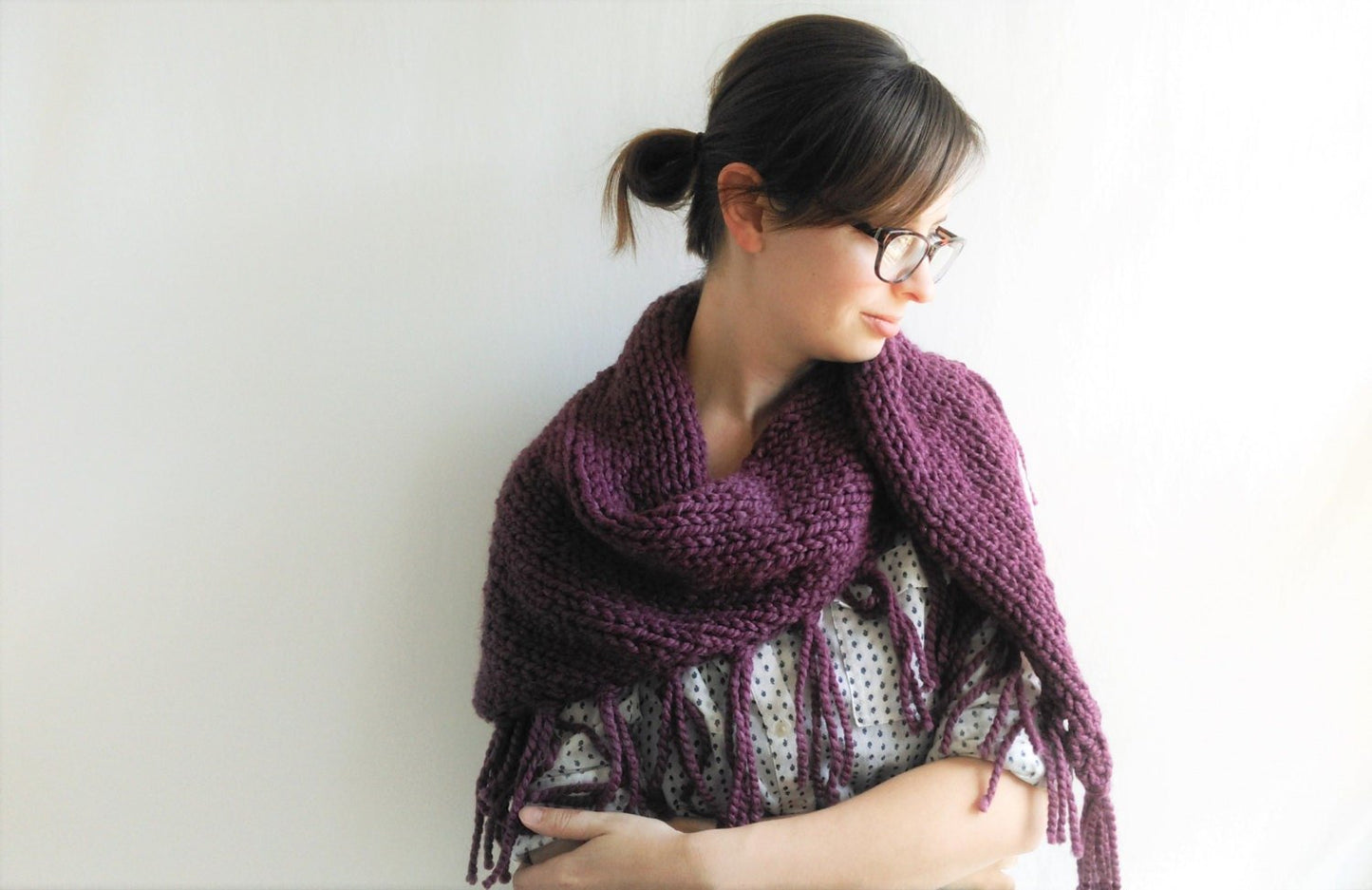 Chunky Triangle Shawl Knifty Knittings