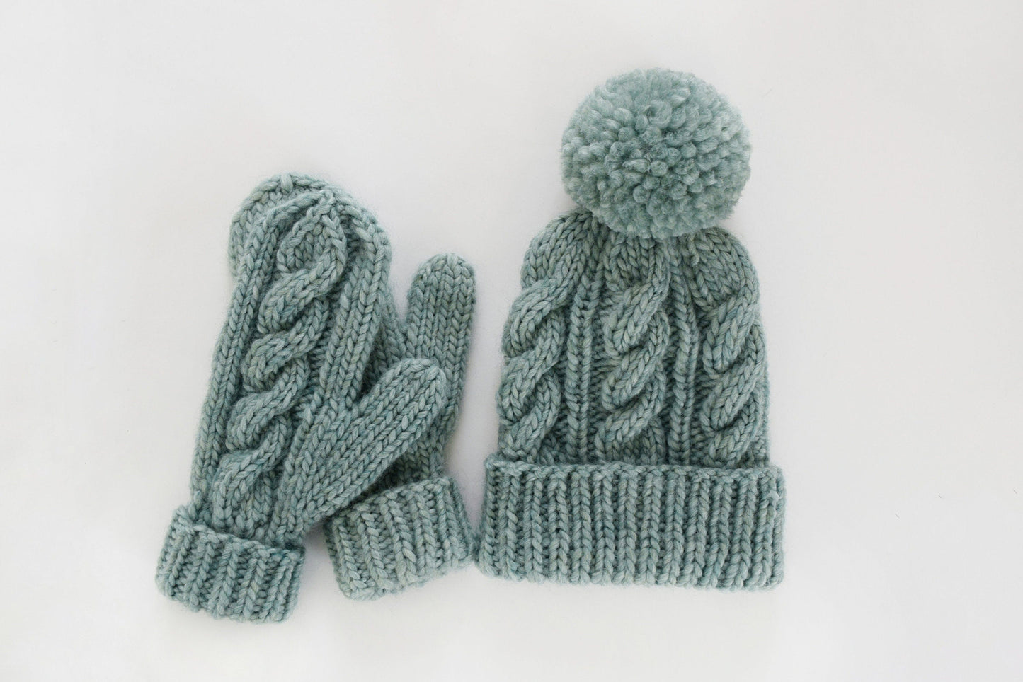 Classic Cabled Hat and MittensKnifty Knittings