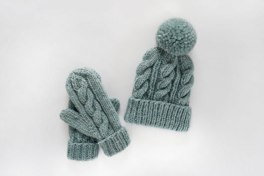 Classic Cabled Hat and MittensKnifty Knittings
